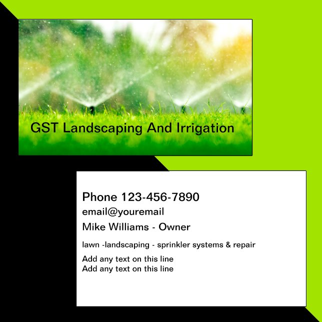 Landscaping And Irrigation Services Business Cards (Creator Uploaded)