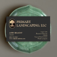 Landscaping and Lawn Care Design Rooted  Tree Business Card