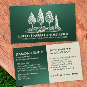 Landscaping and Lawn Care Services Business Card