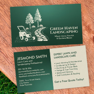 Landscaping and Lawn Care Services Business Card