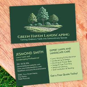 Landscaping and Lawn Care Services Business Card