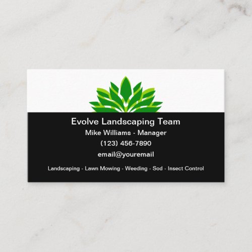 Landscaping And Lawn Mowing Service Business Card