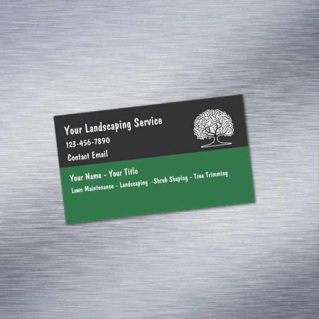 Landscaping And Lawn Service Simple Business Card Magnet (In Situ)