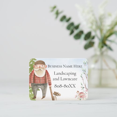 Landscaping and Lawncare Illustration Business Card