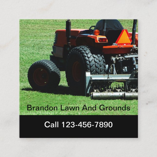 Landscaping And Property Management Square Business Card (Front)
