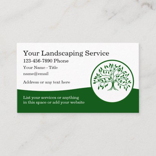Landscaping And Tree Service Business Cards