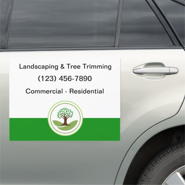 Landscaping And Tree Trimming Car Magnet (In Situ)