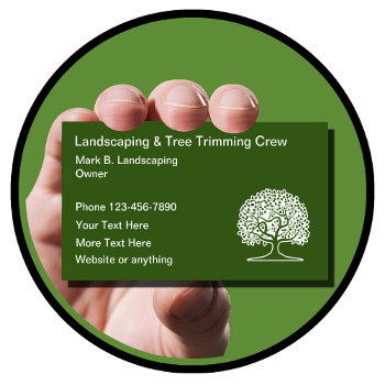 Landscaping And Tree Trimming Services Business Card by Luckyturtle at Zazzle