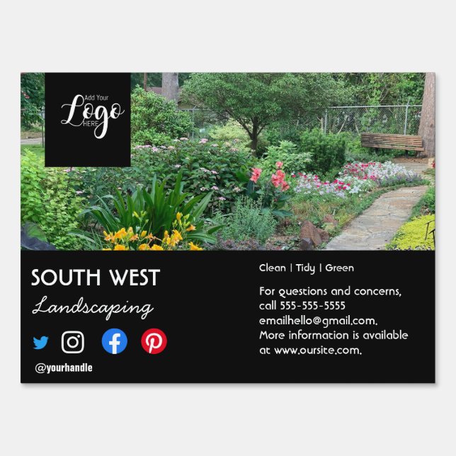 Landscaping & Arborist Flyer | Gardener, Tree Surg Sign (Front)