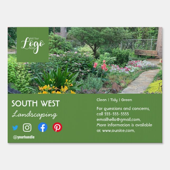 Landscaping & Arborist Flyer | Gardener, Tree Surg Sign (Front)