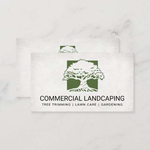 Landscaping Architect  Large Tree Logo Business Card