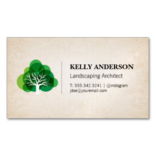 Landscaping Architect   Tree Icon Business Card Magnet