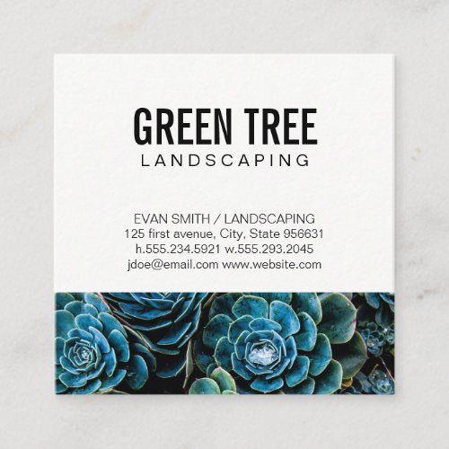 Landscaping Architecture  Gardening Service Square Business Card