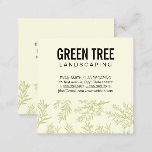 Landscaping Architecture  Juniper Branches Square Business Card