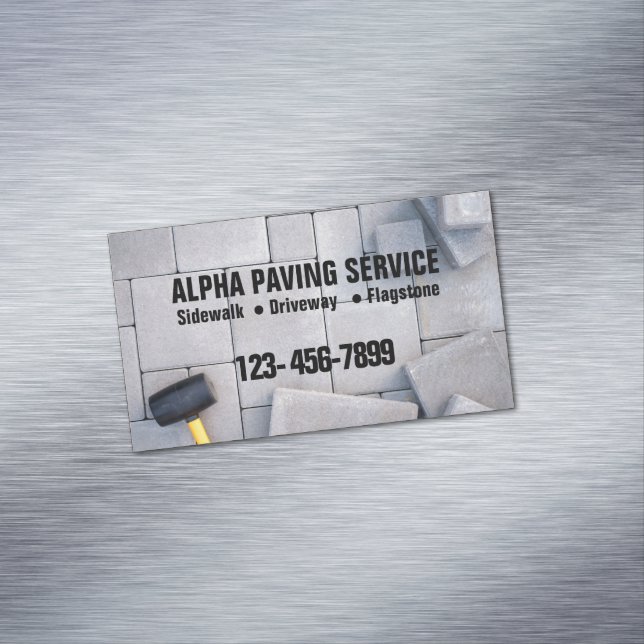 Landscaping Brick Paver Paving Stone Masonry Business Card Magnet (In Situ)