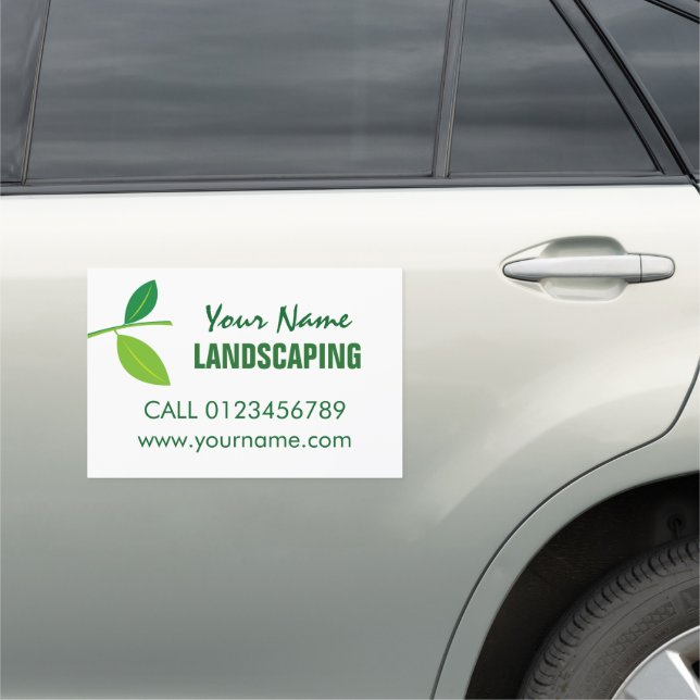 Landscaping business advertising car magnet (In Situ)