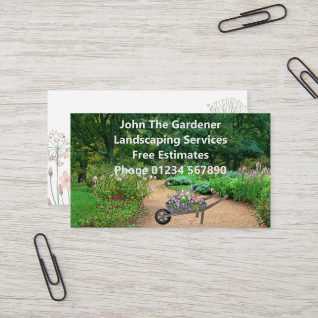   Landscaping Business Card (Front/Back In Situ)