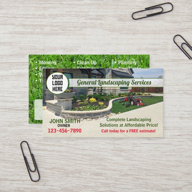 Landscaping Business Card (Front/Back In Situ)