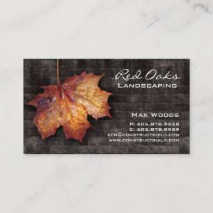 Landscaping Business Card Brick Maple Leaf