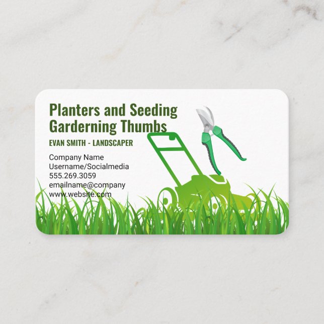 Landscaping Business | Lawn Mower  Card (Front)