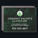 Landscaping Car Magnet<br><div class="desc">clever design for landscaping, lawn or plants or environmental related business with green plants drops on the background, with nice, crisp, fresh, clean, bright green and gold, and professional design. great card for pressure greenery, garden, lawn care and maintenance, grass mowing business and more. Give your business a great 1st...</div>