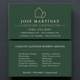 Landscaping Contractor Professional Business Card