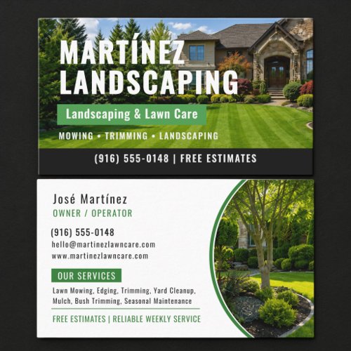 Landscaping Custom Photo Business Card