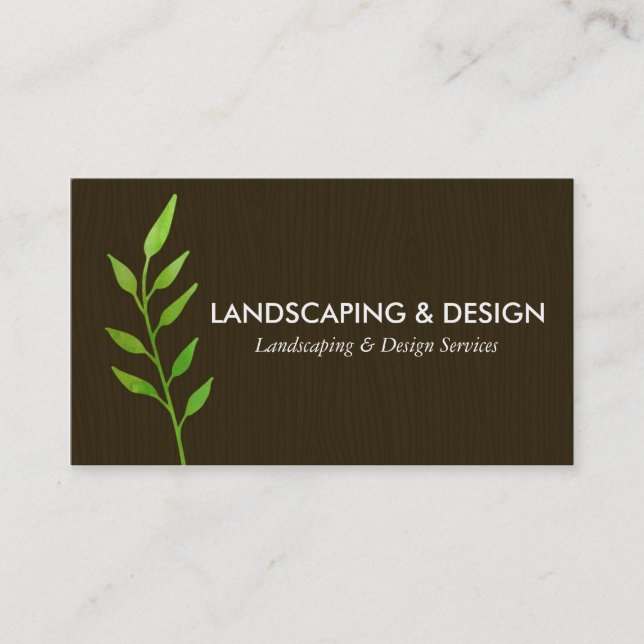 Landscaping & Design Modern Bark Business Card (Front)