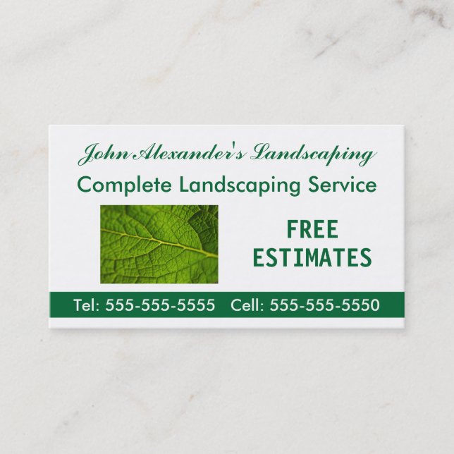 Landscaping, Garden, and Service Business Card (Front)