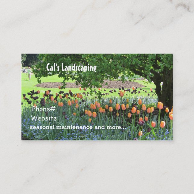 Landscaping Garden Scene Business Card (Front)