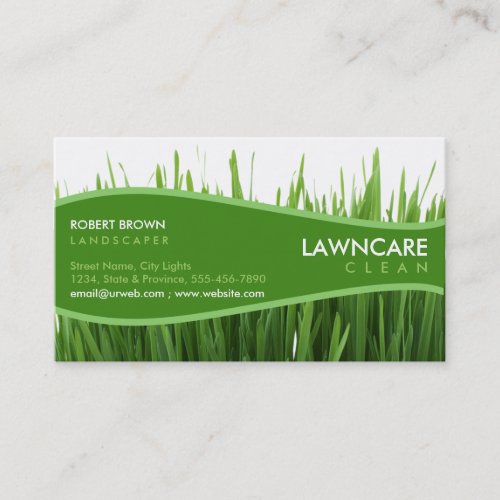 Landscaping Gardener Grass Clean Nature Business Card