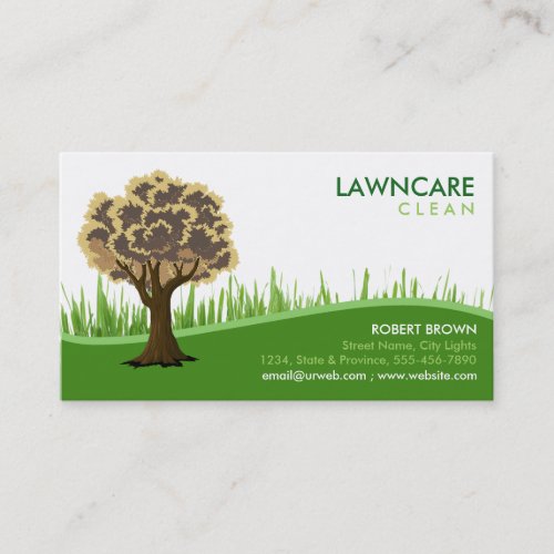 Landscaping Gardener Grass Tree Clean Nature Business Card