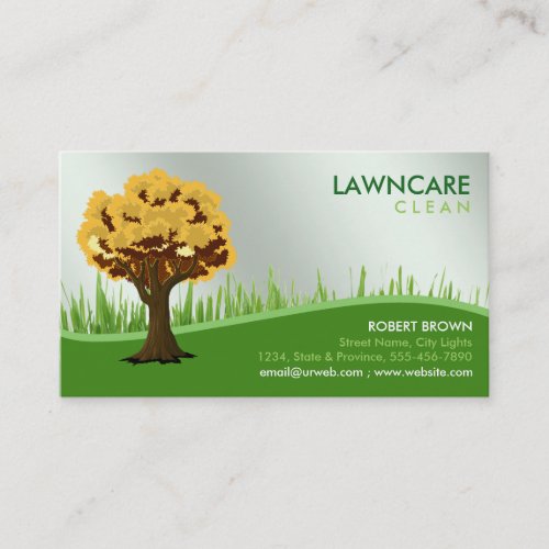 Landscaping Gardener Grass Tree Clean Nature Business Card