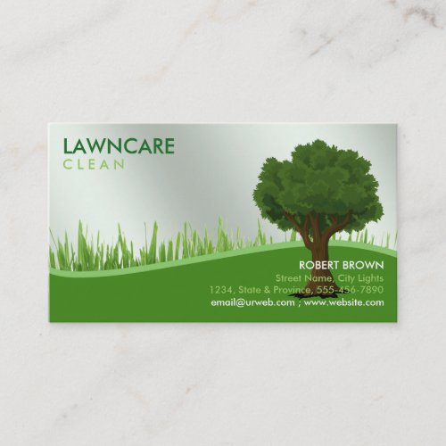 Landscaping Gardener Grass Tree Clean Nature Business Card