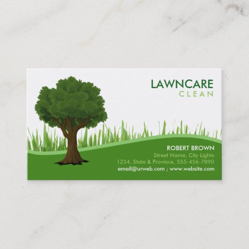 Landscaping Gardener Grass Tree Clean Nature Business Card