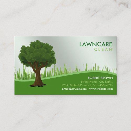 Landscaping Gardener Grass Tree Clean Nature Business Card