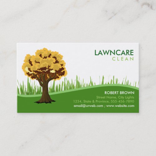 Landscaping Gardener Grass Tree Clean Nature Business Card