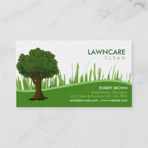 Landscaping Gardener Tree Grass Clean Nature Business Card