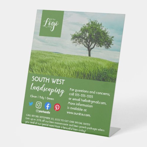 landscaping gardener tree surgeon arborist   flyer pedestal sign