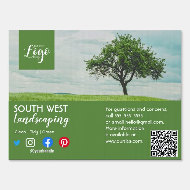 landscaping gardener tree surgeon arborist   flyer sign (Front)