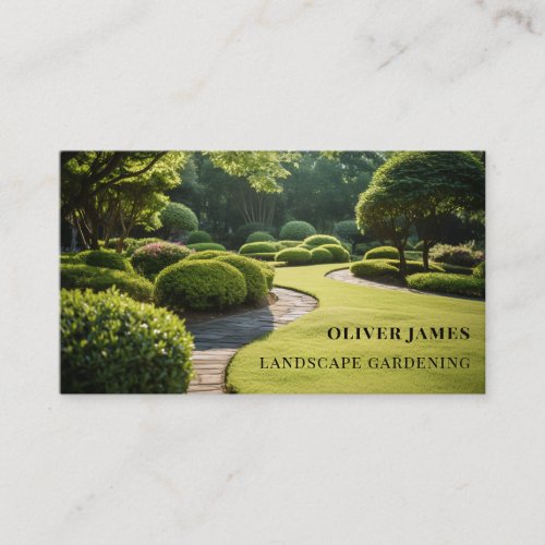Landscaping Gardening and Lawn Care Service Business Card