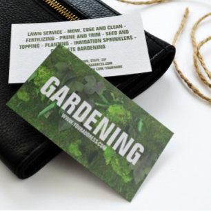 Landscaping Gardening Lawn Care Green Moss Business Card