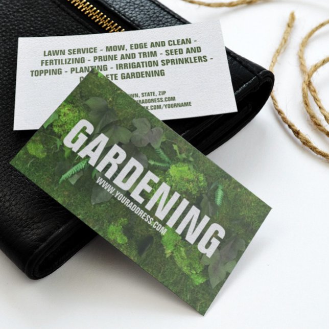 Landscaping Gardening Lawn Care Green Moss Business Card (Perfect for business)