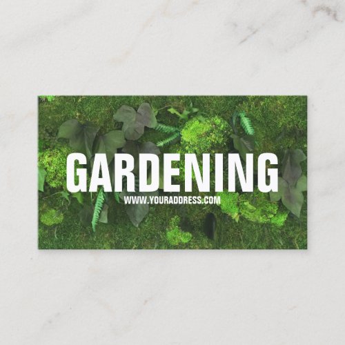 Landscaping Gardening Lawn Care Green Moss Business Card