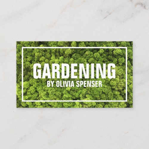 Landscaping Gardening Lawn Care Green Moss Texture Business Card