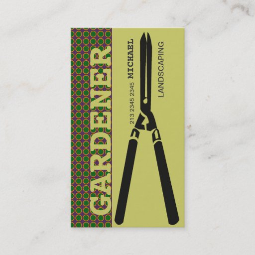 Customizable Gardening Scissors for Gardeners Business Cards