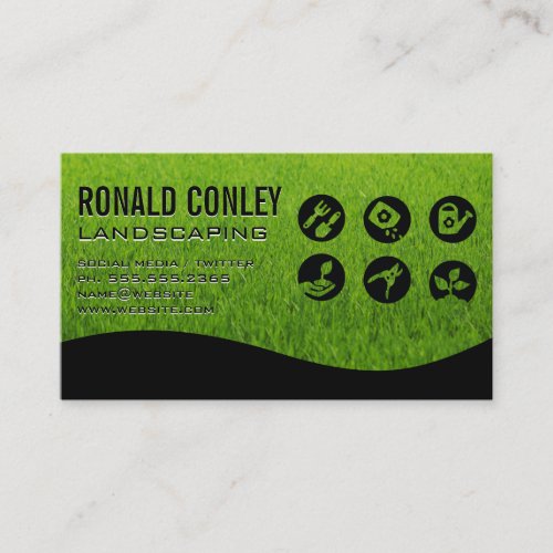 Landscaping Gardening Tools  Grass Business Card