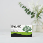 Landscaping Gardening | Tree Logo Business Card (Standing Front)