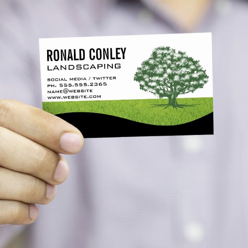 Landscaping Gardening  Tree Logo Business Card
