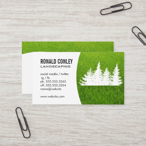 Landscaping Grass and Trees Business Card